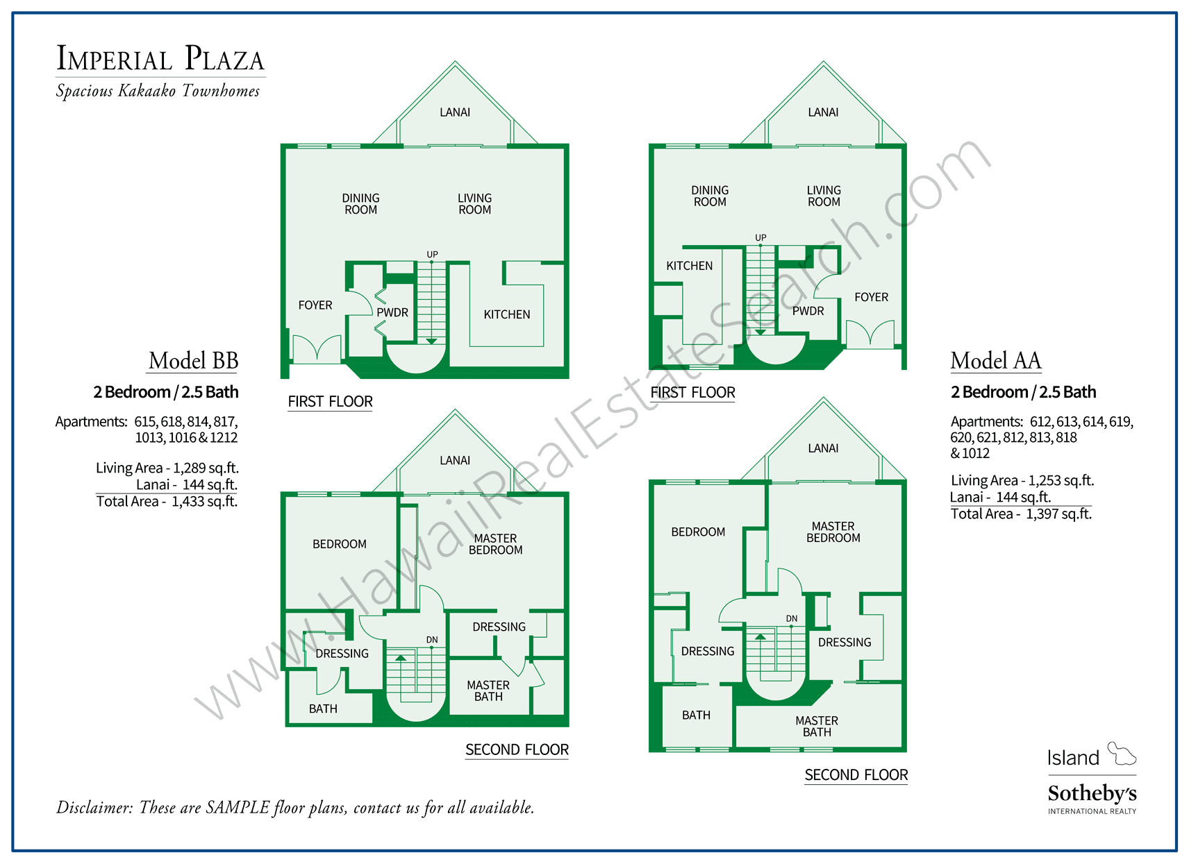 Imperial Plaza Floor Plan AA and BB